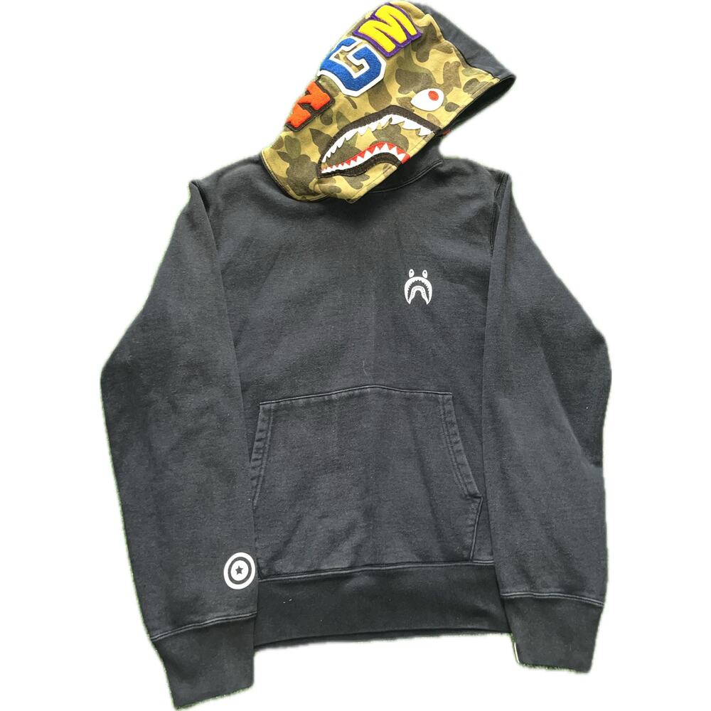 BAPE Shark Face Emblem Half Camo Hood Hoodie/Pullover